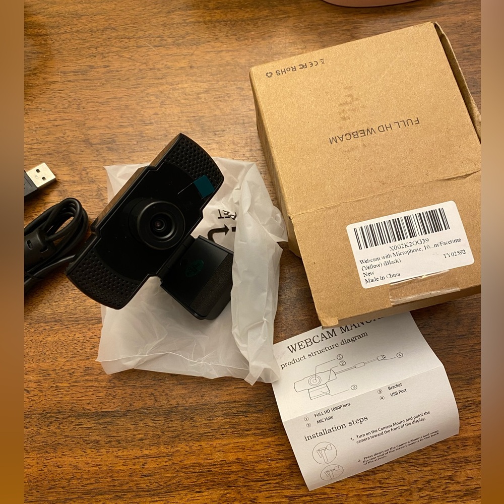 GESMA 1080P HD Webcam with Microphone